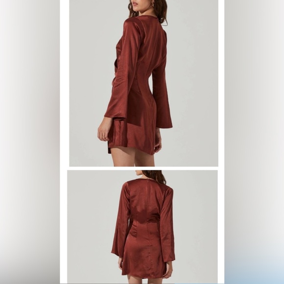 Astr the label rust satin mini dress size medium - Picture 9 of 10